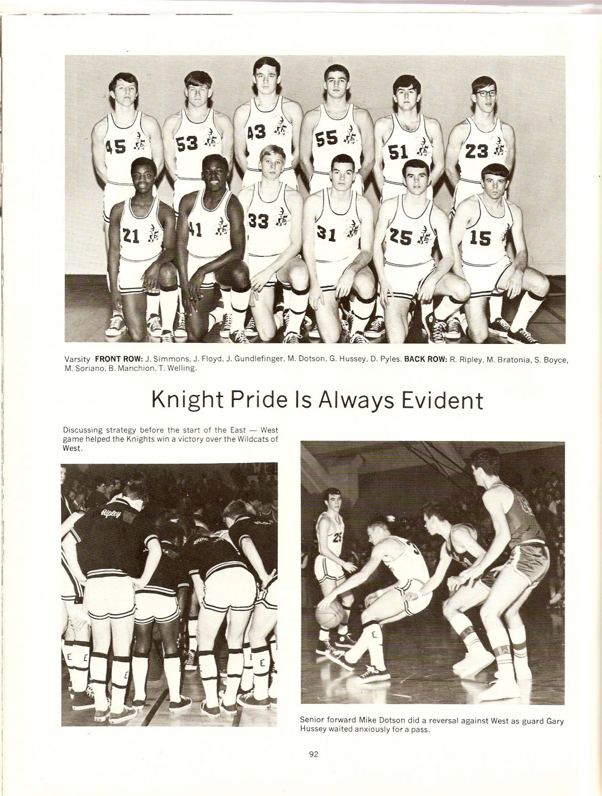 1969 East High Basketball